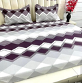 Cotton mix fitted elastic bedsheet - with pillow covers |