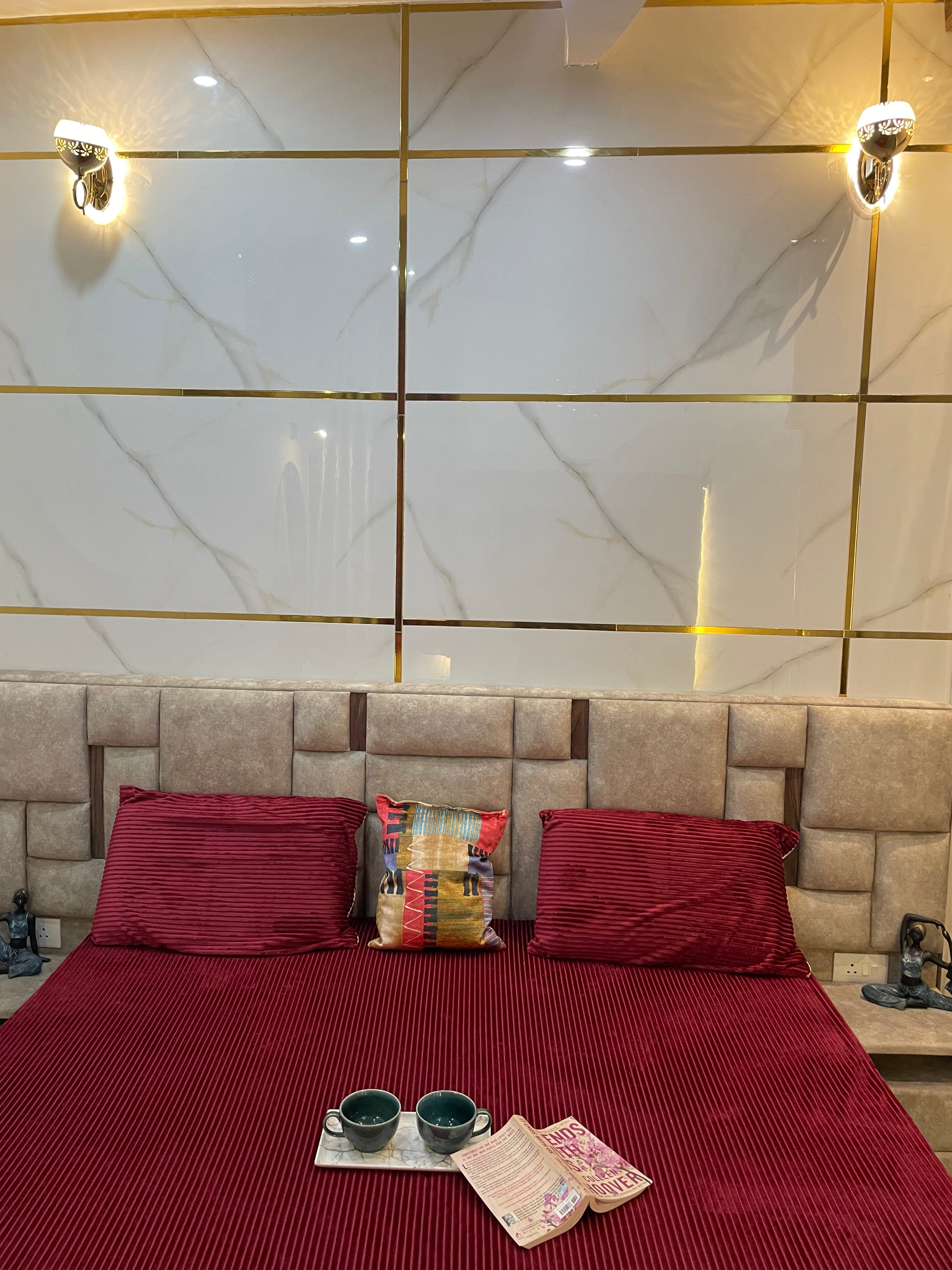 Red solid warm fitted bedsheet