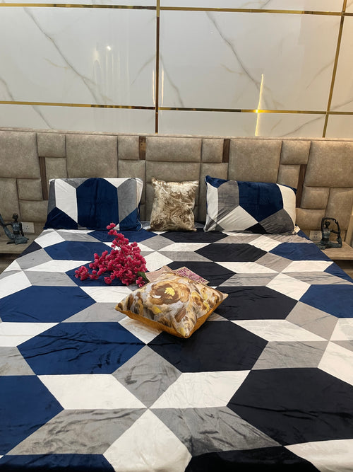 Blue black warm fitted bedsheet