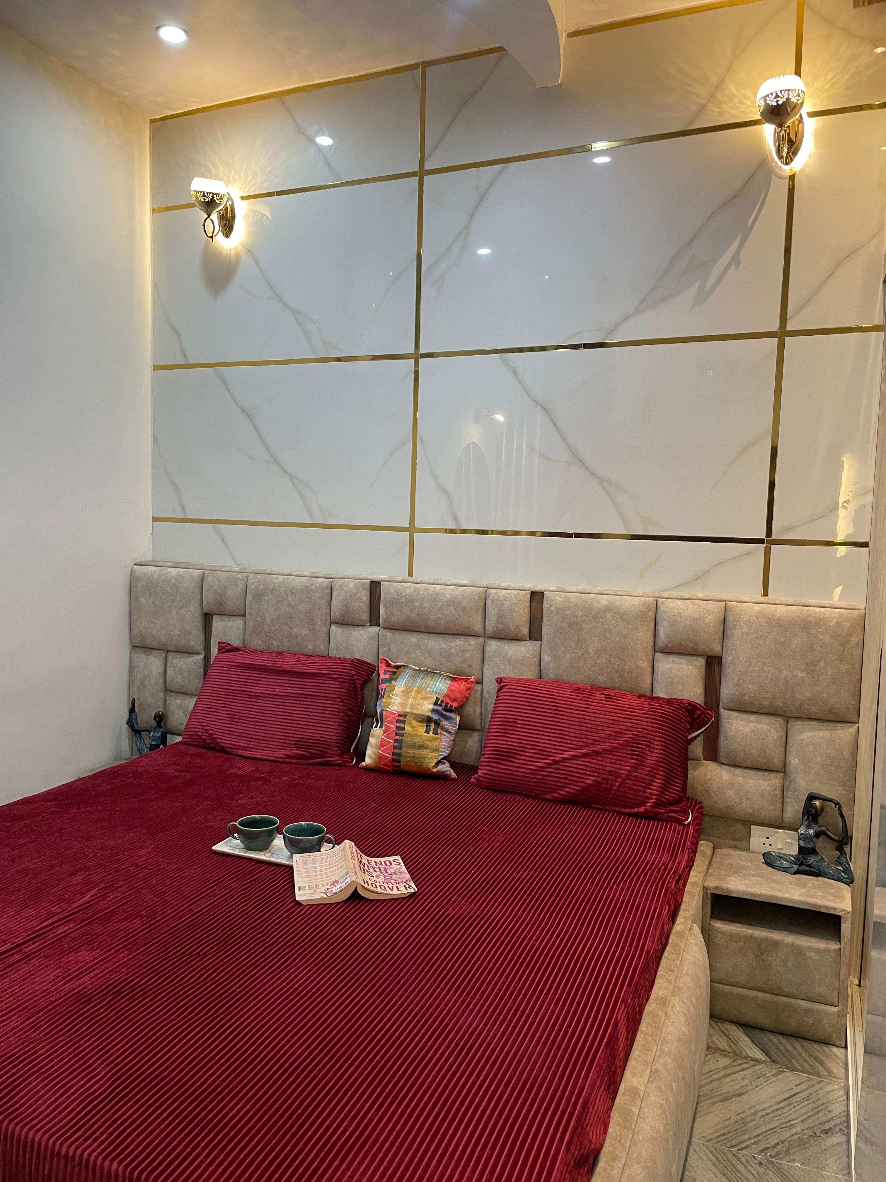 Red solid warm fitted bedsheet