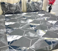 Grey cotton mix fitted elastic bedsheet with pillow covers