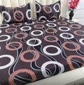 Purple round elastic fitted bedsheet with pillow covers | Premium cotton mix