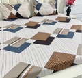 Square cotton mix fitted bedsheet - with pillow covers