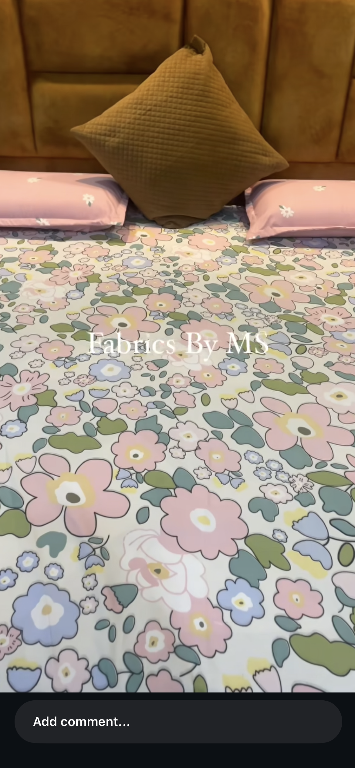 Floral Cotton Mix Elastic Fitted Bedsheet