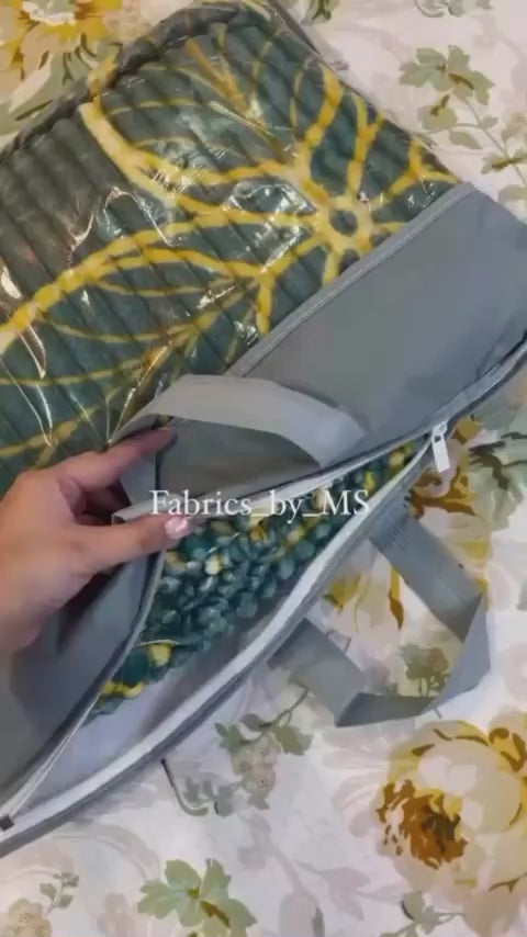 Blue yellow floral warm fitted bedsheet